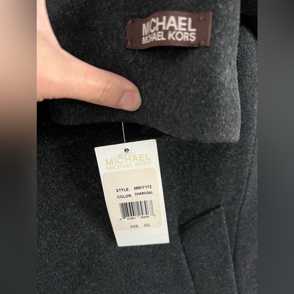 Mens Michael Kors Wool Coat Size 42 Long - Picture 2 of 3